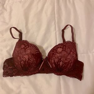 Burgundy Lace Bra